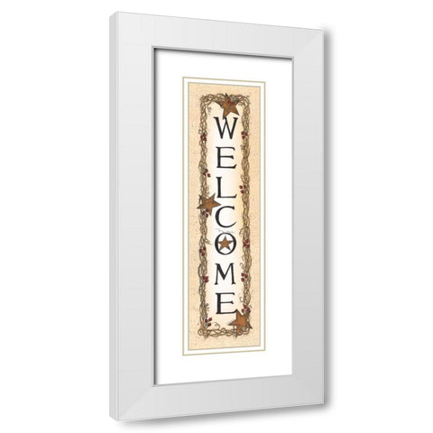 Viney Welcome White Modern Wood Framed Art Print with Double Matting by Spivey, Linda