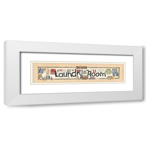 Laundry Room White Modern Wood Framed Art Print with Double Matting by Spivey, Linda