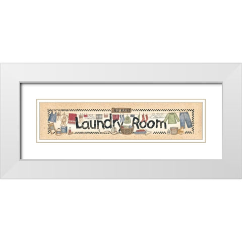 Laundry Room White Modern Wood Framed Art Print with Double Matting by Spivey, Linda