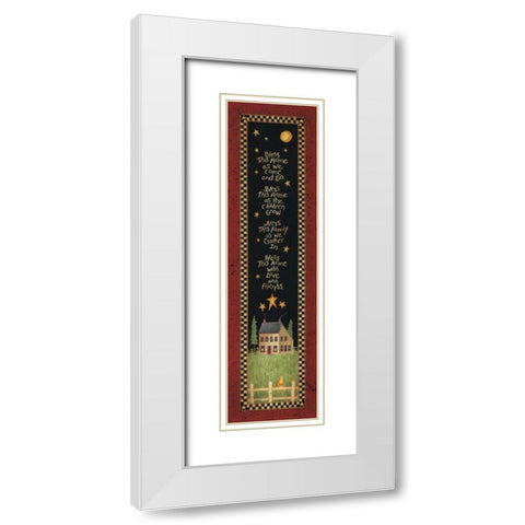 Saltbox House Blessing White Modern Wood Framed Art Print with Double Matting by Spivey, Linda