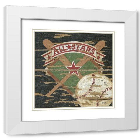 All Stars White Modern Wood Framed Art Print with Double Matting by Spivey, Linda