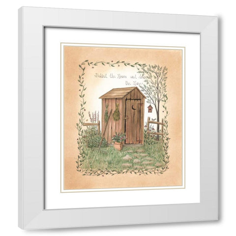 Behind the House White Modern Wood Framed Art Print with Double Matting by Spivey, Linda