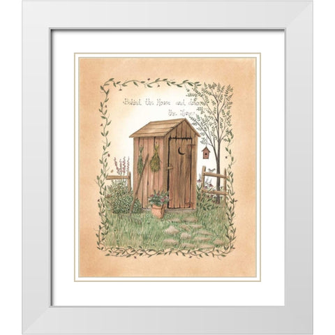 Behind the House White Modern Wood Framed Art Print with Double Matting by Spivey, Linda