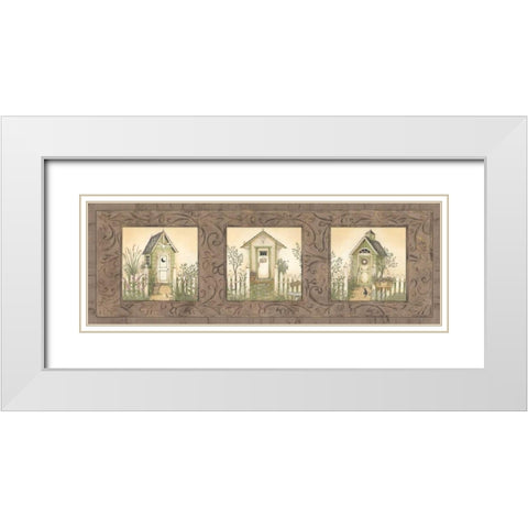 Outhouse Row White Modern Wood Framed Art Print with Double Matting by Spivey, Linda