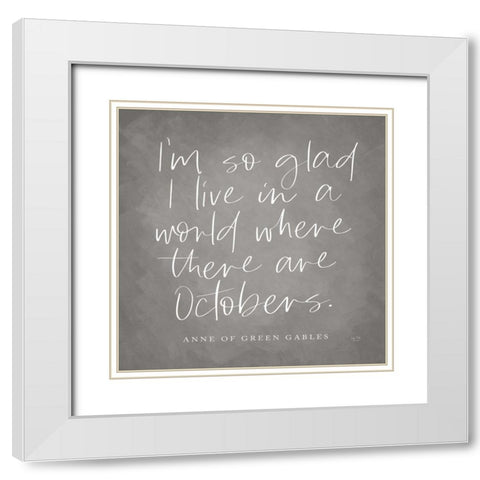 Octobers    White Modern Wood Framed Art Print with Double Matting by Lux + Me Designs