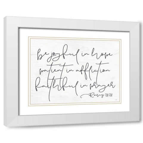 Be Joyful White Modern Wood Framed Art Print with Double Matting by Lux + Me Designs