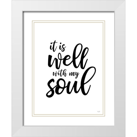 It is Well with My Soul White Modern Wood Framed Art Print with Double Matting by Lux + Me Designs