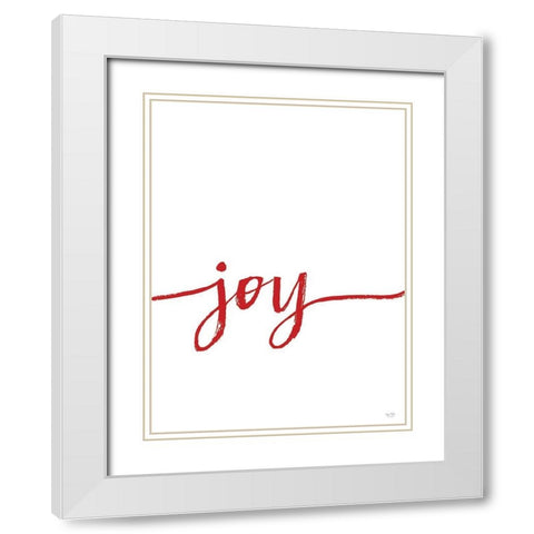 Joy White Modern Wood Framed Art Print with Double Matting by Lux + Me Designs