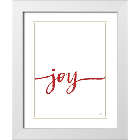 Joy White Modern Wood Framed Art Print with Double Matting by Lux + Me Designs