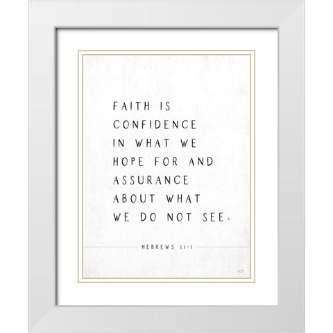 Faith is Confidence White Modern Wood Framed Art Print with Double Matting by Lux + Me Designs
