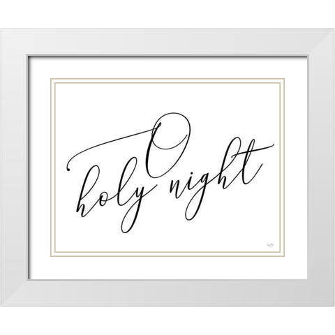 O Holy Night White Modern Wood Framed Art Print with Double Matting by Lux + Me Designs