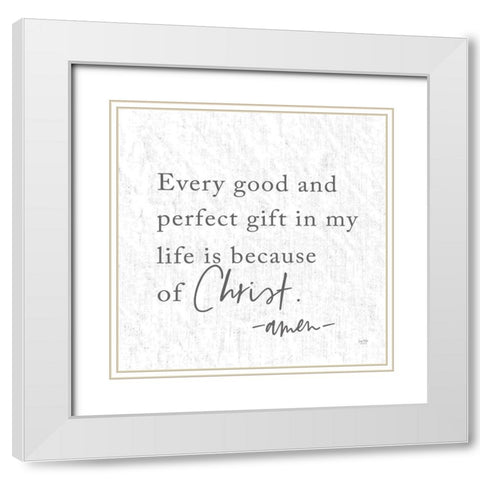 Gift from God White Modern Wood Framed Art Print with Double Matting by Lux + Me Designs