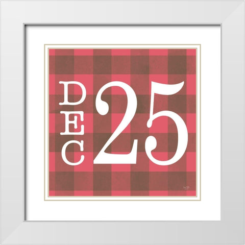 Dec. 25 White Modern Wood Framed Art Print with Double Matting by Lux + Me Designs