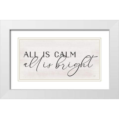 All is Calm II White Modern Wood Framed Art Print with Double Matting by Lux + Me Designs