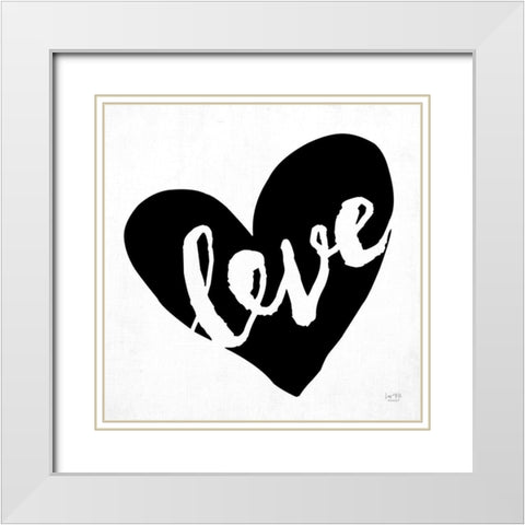 Love    White Modern Wood Framed Art Print with Double Matting by Lux + Me Designs