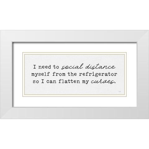 Social Distance, Flatten Curves White Modern Wood Framed Art Print with Double Matting by Lux + Me Designs