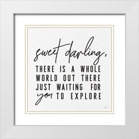 Sweet Darling White Modern Wood Framed Art Print with Double Matting by Lux + Me Designs