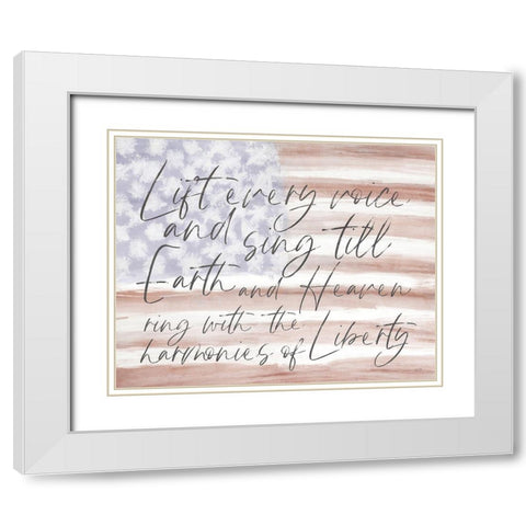 Lift Every Voice White Modern Wood Framed Art Print with Double Matting by Lux + Me Designs