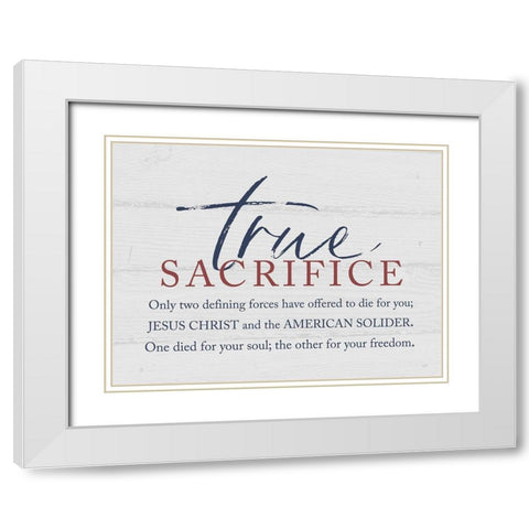 True Sacrifice White Modern Wood Framed Art Print with Double Matting by Lux + Me Designs
