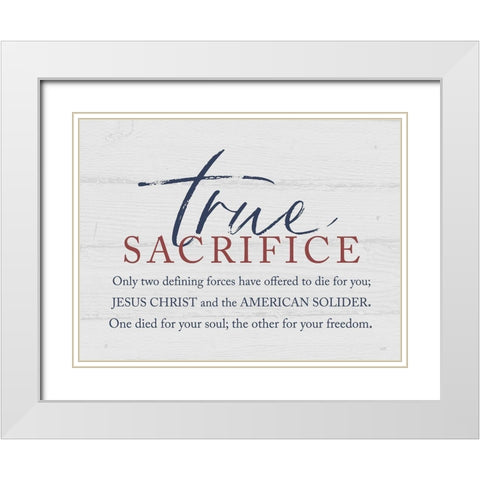 True Sacrifice White Modern Wood Framed Art Print with Double Matting by Lux + Me Designs