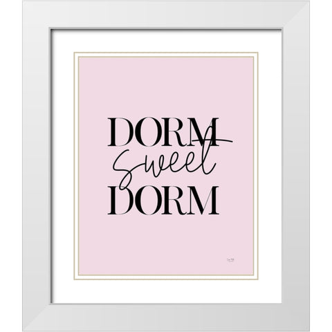 Dorm Sweet Dorm   White Modern Wood Framed Art Print with Double Matting by Lux + Me Designs