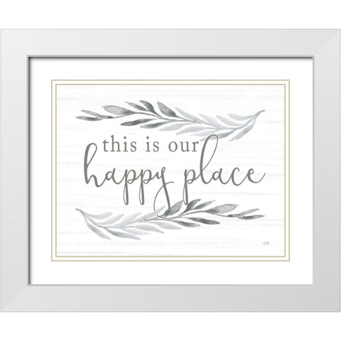 This is Our Happy Place White Modern Wood Framed Art Print with Double Matting by Lux + Me Designs