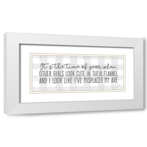 Misplaced My Axe White Modern Wood Framed Art Print with Double Matting by Lux + Me Designs