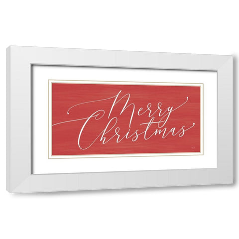Merry Christmas White Modern Wood Framed Art Print with Double Matting by Lux + Me Designs