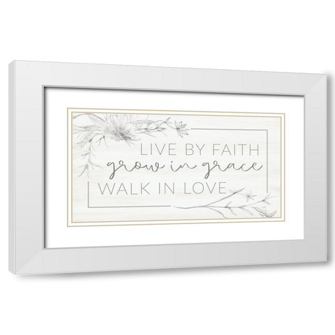 Grow in Grace White Modern Wood Framed Art Print with Double Matting by Lux + Me Designs