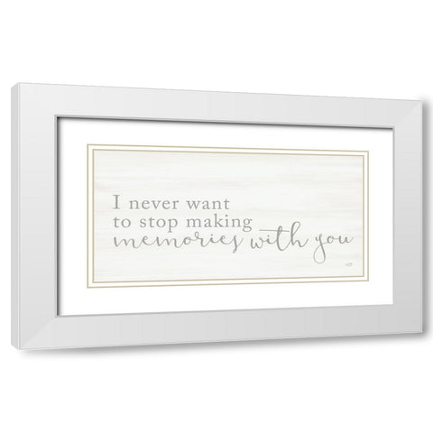 Memories with You White Modern Wood Framed Art Print with Double Matting by Lux + Me Designs