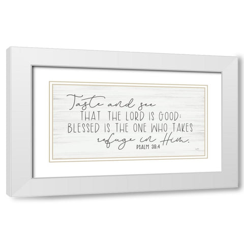 Taste and See White Modern Wood Framed Art Print with Double Matting by Lux + Me Designs