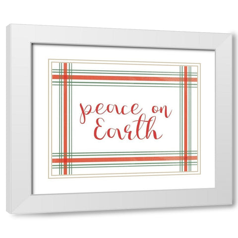 Peace on Earth White Modern Wood Framed Art Print with Double Matting by Lux + Me Designs