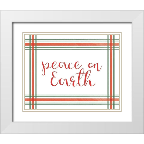Peace on Earth White Modern Wood Framed Art Print with Double Matting by Lux + Me Designs
