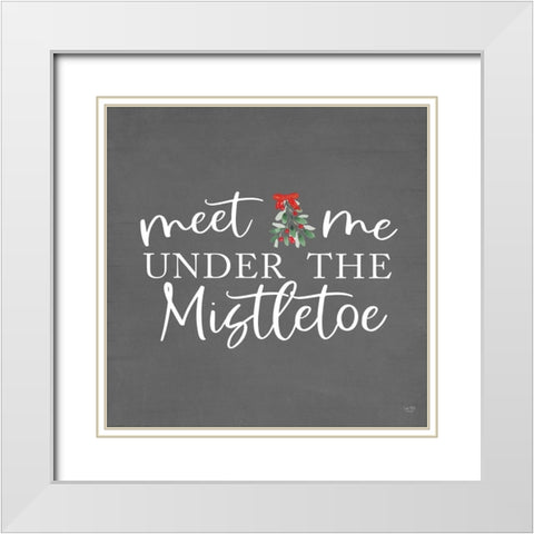 Under the Mistletoe White Modern Wood Framed Art Print with Double Matting by Lux + Me Designs