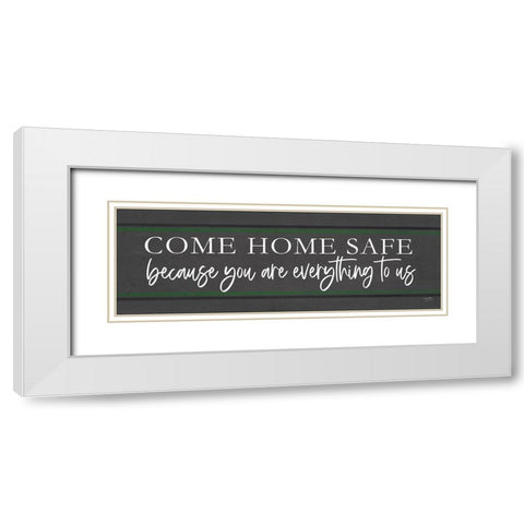 Come Home Safe - Military White Modern Wood Framed Art Print with Double Matting by Lux + Me Designs