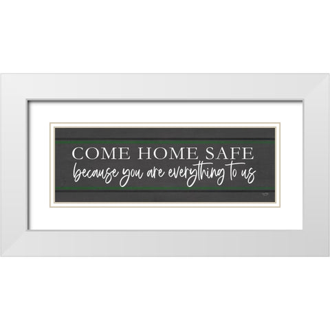 Come Home Safe - Military White Modern Wood Framed Art Print with Double Matting by Lux + Me Designs