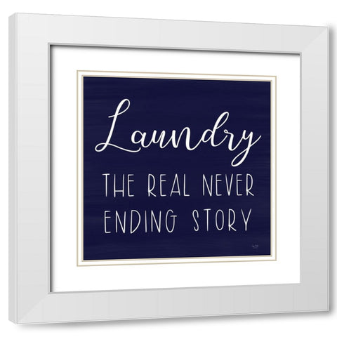 Laundry White Modern Wood Framed Art Print with Double Matting by Lux + Me Designs