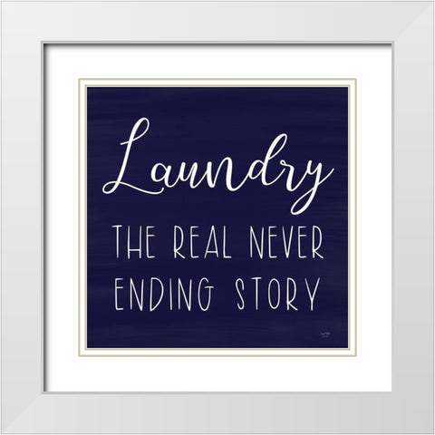 Laundry White Modern Wood Framed Art Print with Double Matting by Lux + Me Designs