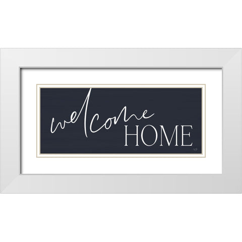 Welcome Home White Modern Wood Framed Art Print with Double Matting by Lux + Me Designs