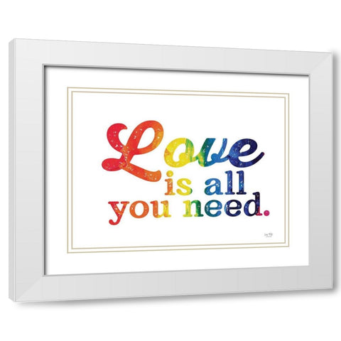 Love is All You Need White Modern Wood Framed Art Print with Double Matting by Lux + Me Designs