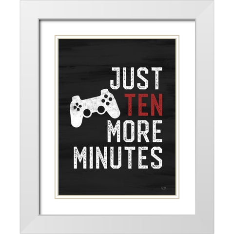 Just Ten More Minutes White Modern Wood Framed Art Print with Double Matting by Lux + Me Designs