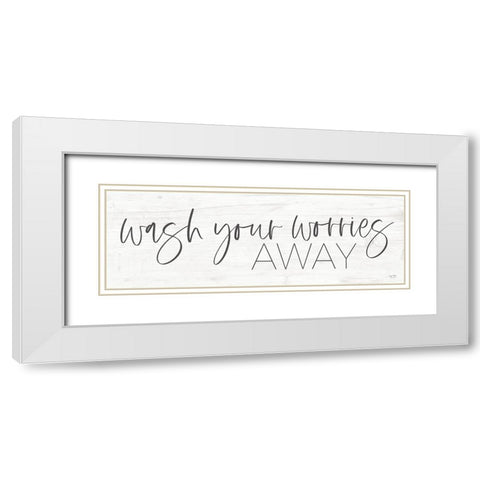 Wash Your Worries Away White Modern Wood Framed Art Print with Double Matting by Lux + Me Designs