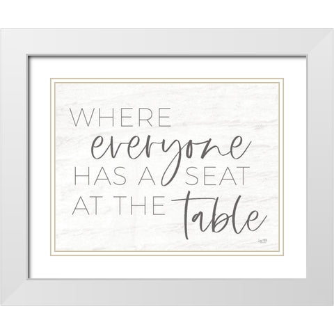 Everyone Has a Seat at the Table White Modern Wood Framed Art Print with Double Matting by Lux + Me Designs