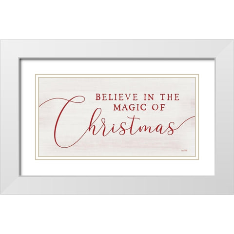 Magic of Christmas White Modern Wood Framed Art Print with Double Matting by Lux + Me Designs