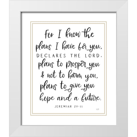 The Plans I Have For You White Modern Wood Framed Art Print with Double Matting by Lux + Me Designs