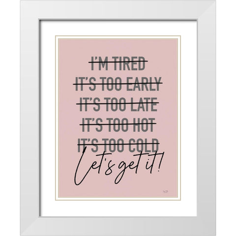 Lets Get It White Modern Wood Framed Art Print with Double Matting by Lux + Me Designs