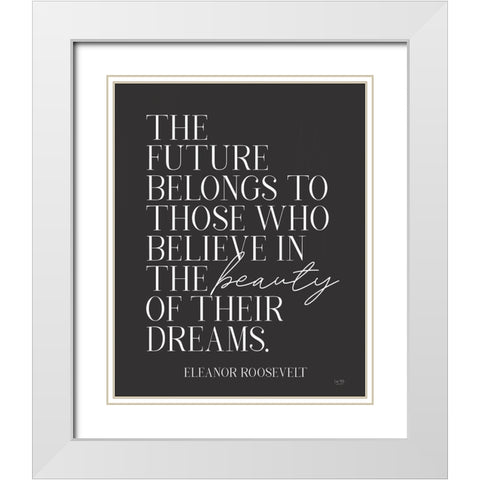 Beauty of Dreams White Modern Wood Framed Art Print with Double Matting by Lux + Me Designs