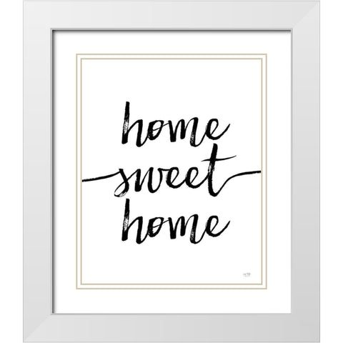 Home Sweet Home White Modern Wood Framed Art Print with Double Matting by Lux + Me Designs