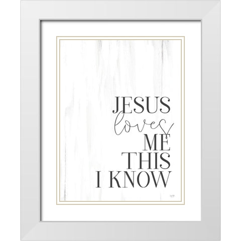 Jesus Loves Me White Modern Wood Framed Art Print with Double Matting by Lux + Me Designs