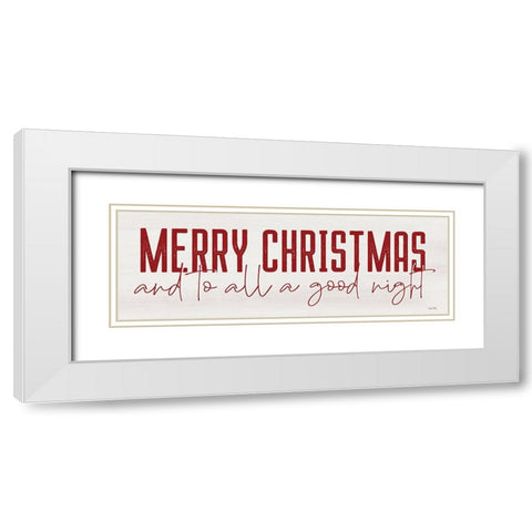 Merry Christmas to All   White Modern Wood Framed Art Print with Double Matting by Lux + Me Designs